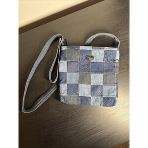 Donna Sharp Denim Patchwork Handbag Shoulder Purse